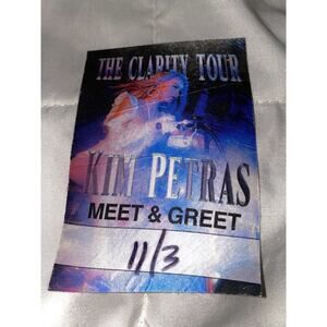 KIM PETRAS CLARITY TOUR MEET & GREET PASS RARE COLLECTABLE FEED THE BEAST UNHOLY